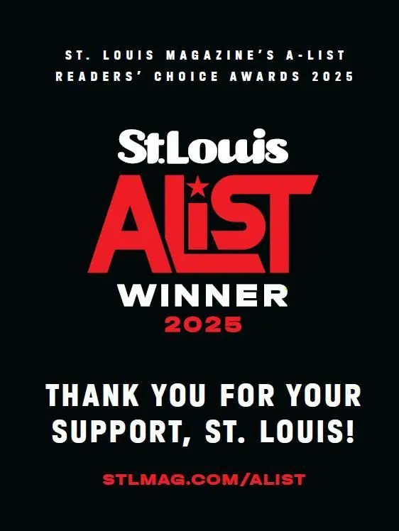 A badge for the 2025 St. Louis Magazine A-List awards winner